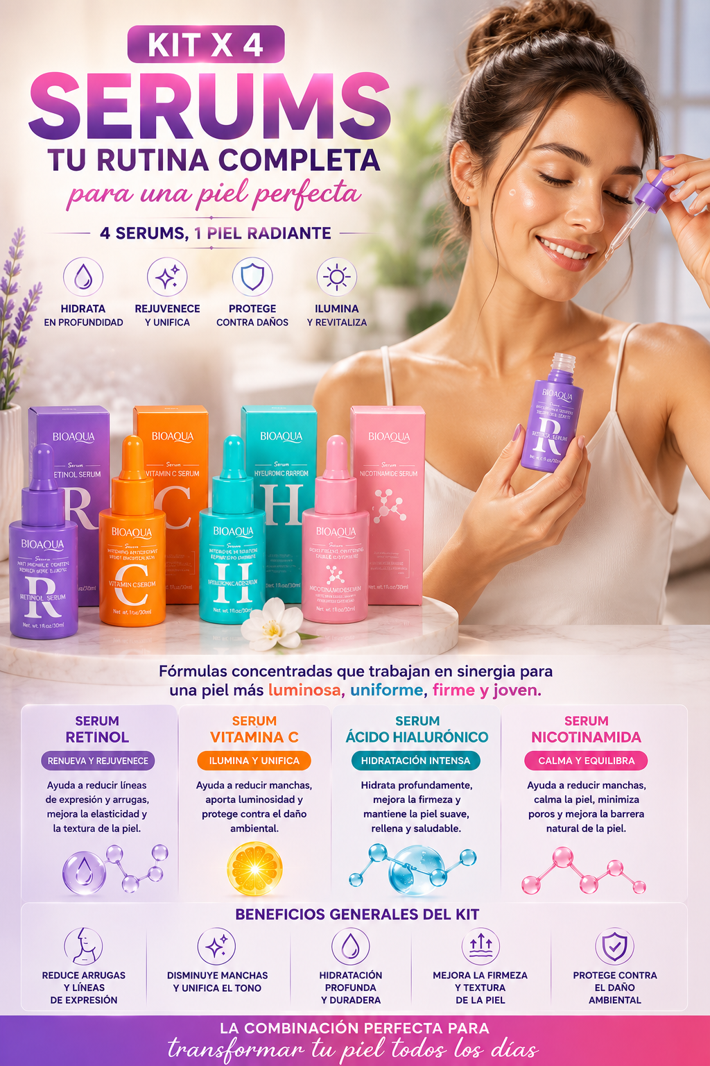 Kit X4 Serum Bioaqua Lujo